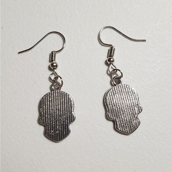 Handmade Halloween Day of the Dead Dia De Muertos skull earrings - Picture 2 of 2
